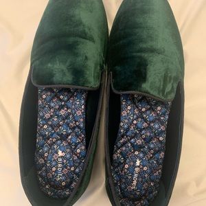 Birdies hunter green velvet shoe